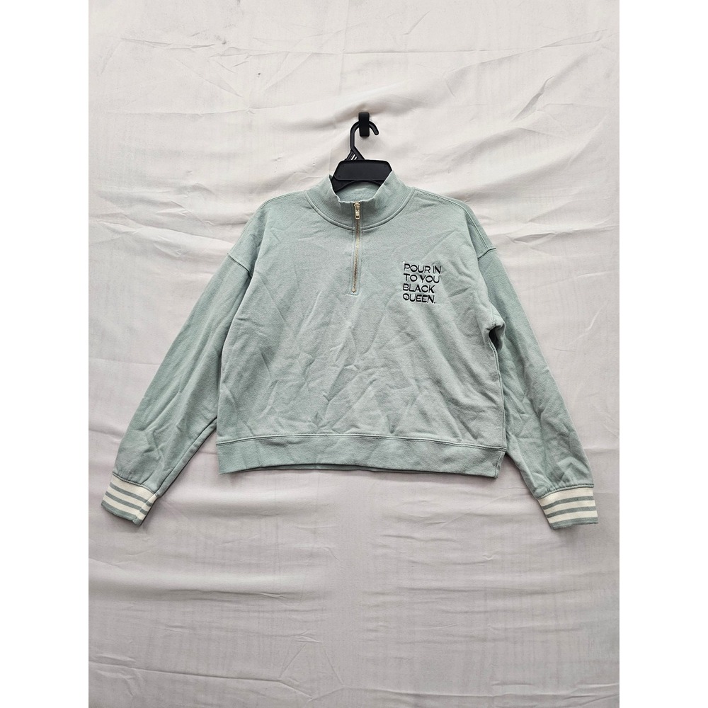 Legendary Rootz Womens Zip Sweatshirt Blue Cotton Blend Casual Size Small